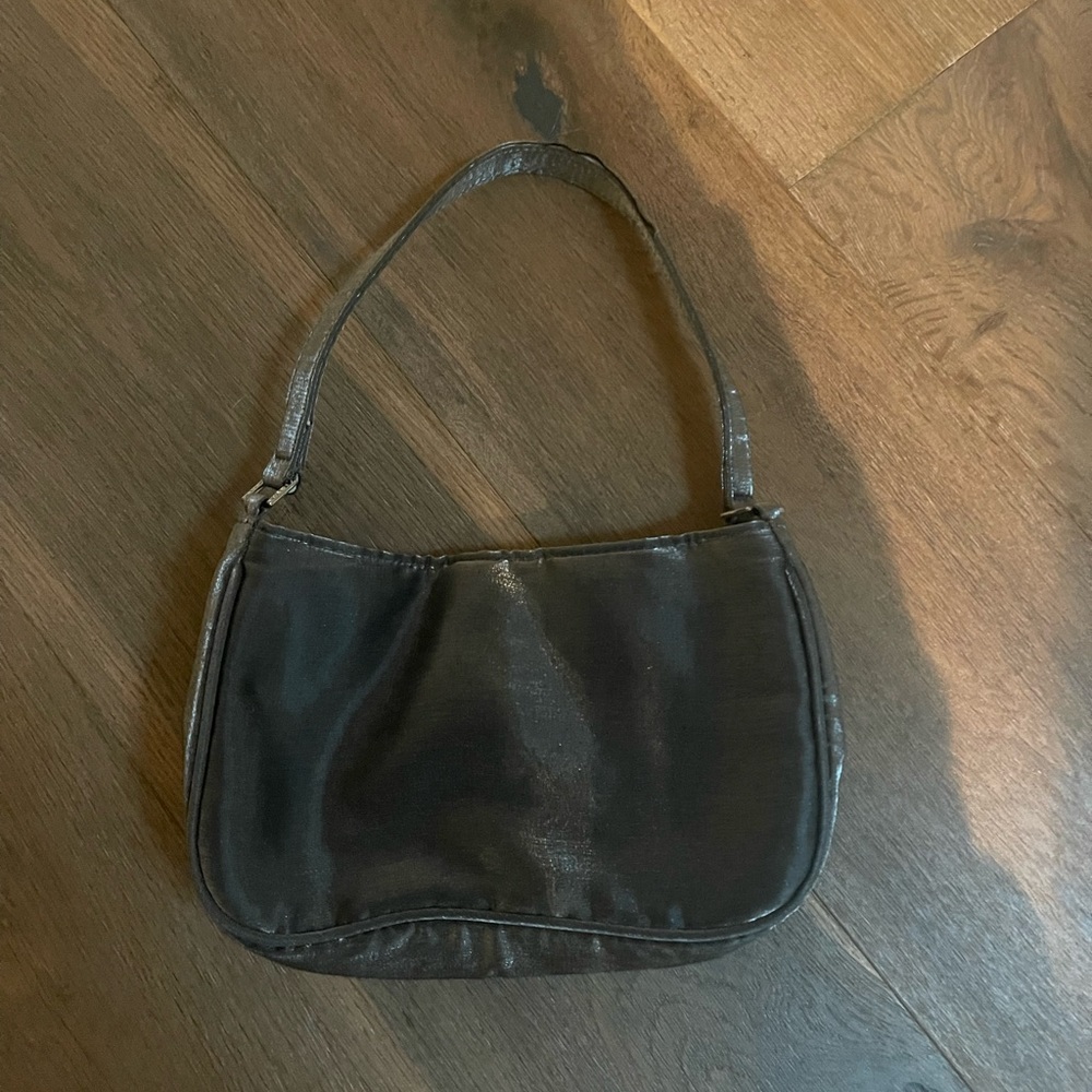 mini sparkly gray purse